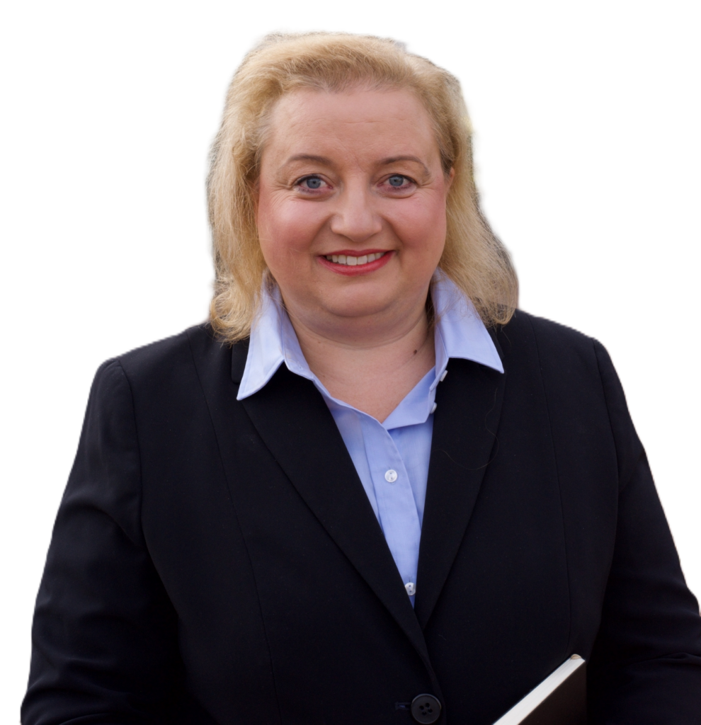 Julia Gebert Bürgermeisterkandidatin mit schwarzem Buch