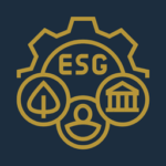 ESG und drei Icons dafür als Symbol für S Relevanz von KonfliktDirekt