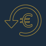 Euro Zeichen und rückweisender Kreispfeil als Symbol für Rentrun on Investment von KonfliktDirekt